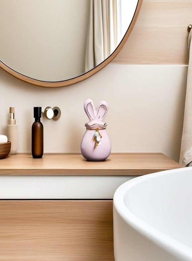 SUSOYAOCHEN Rabbit Shaped Ceramic Storage Jar, Ceramic Jewelry Trinket Box, Storage for Ring Necklace Bracelet Earrings Rings Specie and Accessories (Pink) - Image 3